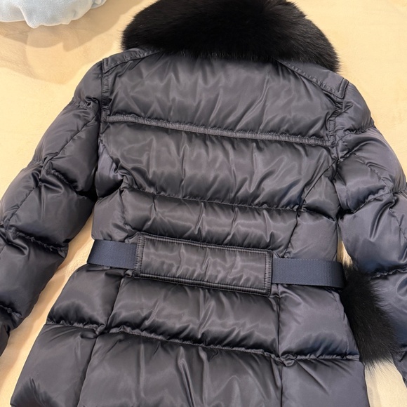 NWT Prada Puffer Jacket with belt with black fur collar (Dark Navy) - Picture 3 of 4